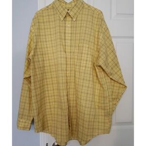 Roundtree & Yorke Classic Mens Long Sleeve Plaid dress shirt Size XL